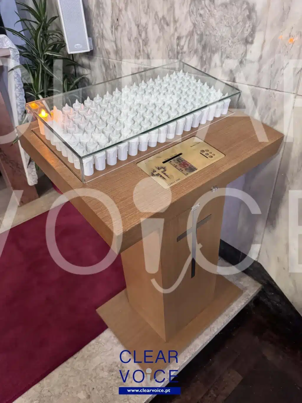 Lampadário de madeira com noteiro (5€, 10€ e 20€) - 64, 128 ou 256 velas